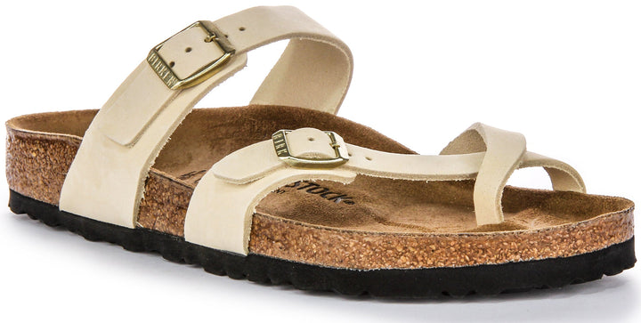 Birkenstock Mayari Sandales en cuir suédé pour femmes en beige
