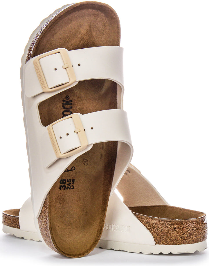 Birkenstock Arizona BS Sandales en Birko Flor à Deux Brides Réglables en Beige
