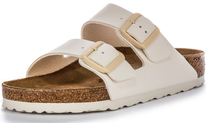 Birkenstock Arizona BS Sandales en Birko Flor à Deux Brides Réglables en Beige