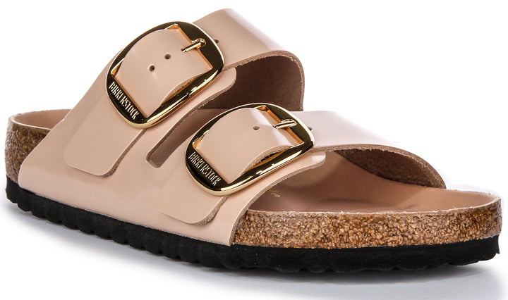 Birkenstock Arizona Big Buckle Semi Exquisite FB Semelle EVA Sandales Femme en Cuir Beige