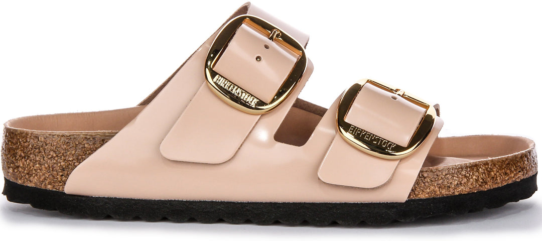 Birkenstock Arizona Big Buckle Semi Exquisite FB Semelle EVA Sandales Femme en Cuir Beige