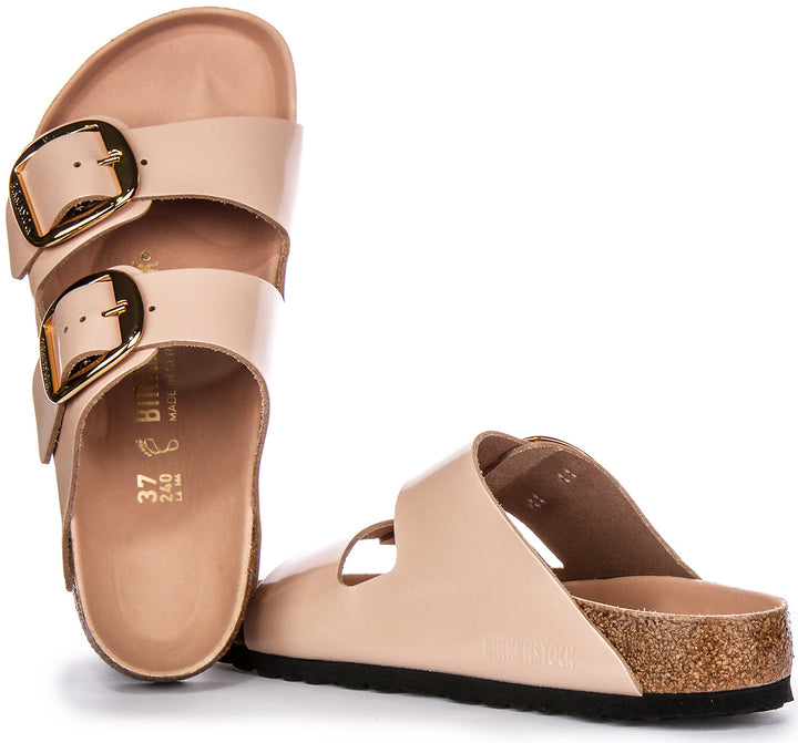 Birkenstock Arizona Big Buckle Semi Exquisite FB Semelle EVA Sandales Femme en Cuir Beige