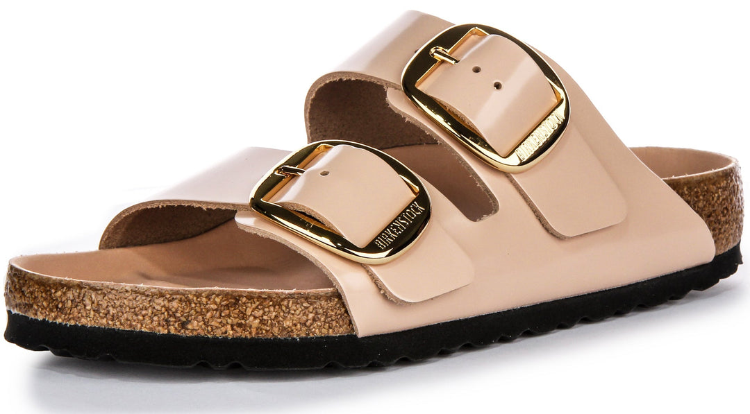 Birkenstock Arizona Big Buckle Semi Exquisite FB Semelle EVA Sandales Femme en Cuir Beige