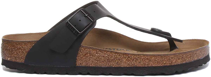 Birkenstock Gizeh Sandale pour femmes Birko Flor T Bar en noire, style tongs