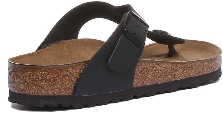 Birkenstock Gizeh Sandale pour femmes Birko Flor T Bar en noire, style tongs