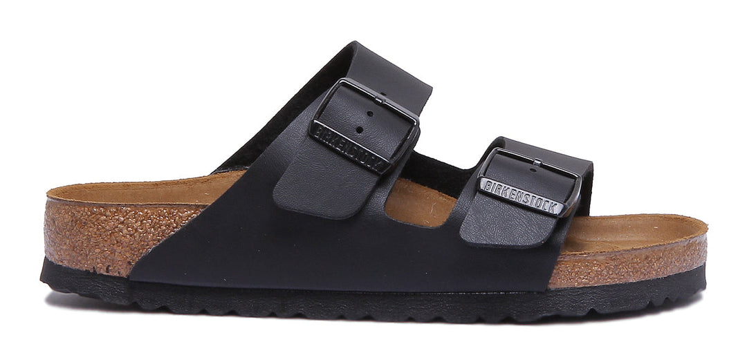 Birkenstock Arizona Sandale Birko Flor en noir à double lanière poure