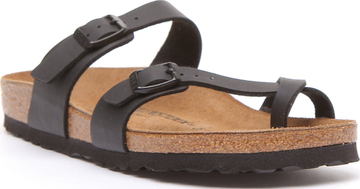 Birkenstock Mayari Sandales à lanières en cuir nubuck pour femmes en noir