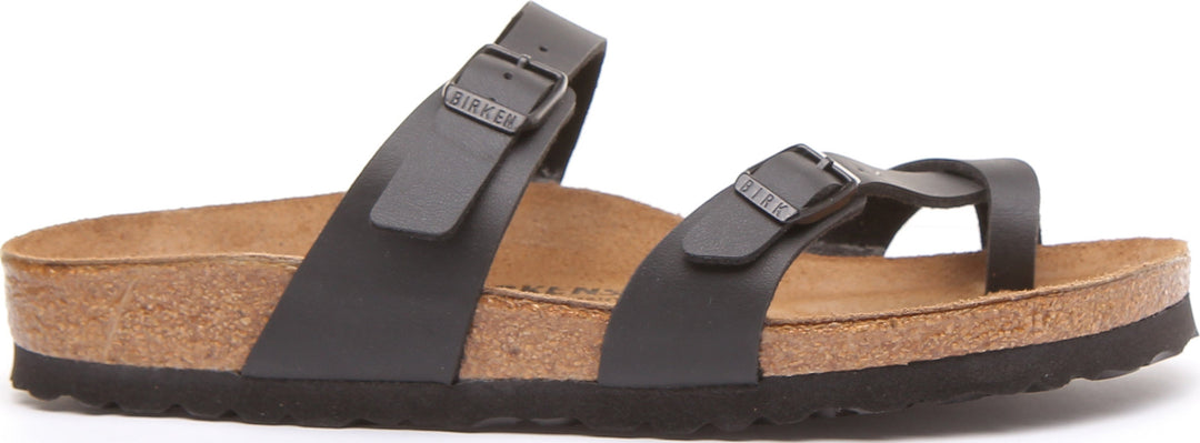 Birkenstock Mayari Sandales à lanières en cuir nubuck pour femmes en noir
