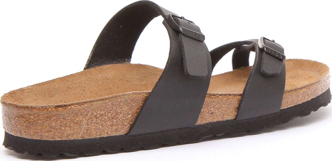 Birkenstock Mayari Sandales à lanières en cuir nubuck pour femmes en noir