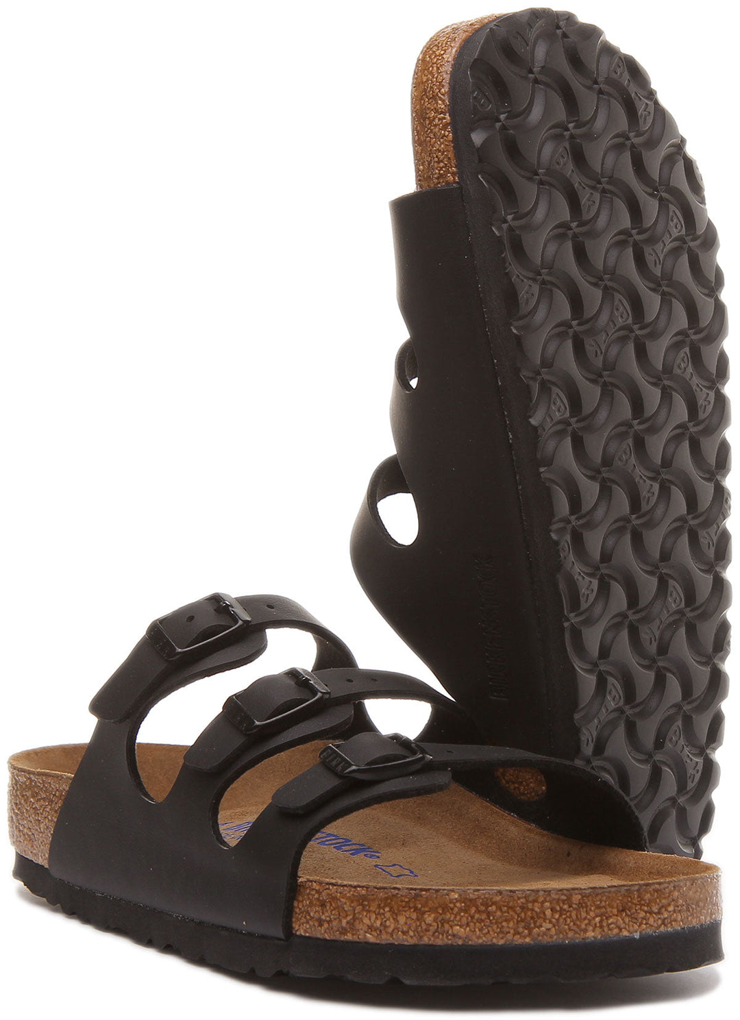 Birkenstock Florida Sandales Birko Flor à trois lanières pour femmes en noir