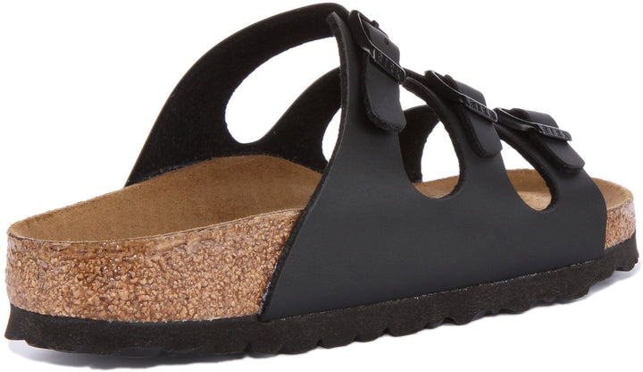 Birkenstock Florida Sandales Birko Flor à trois lanières pour femmes en noir
