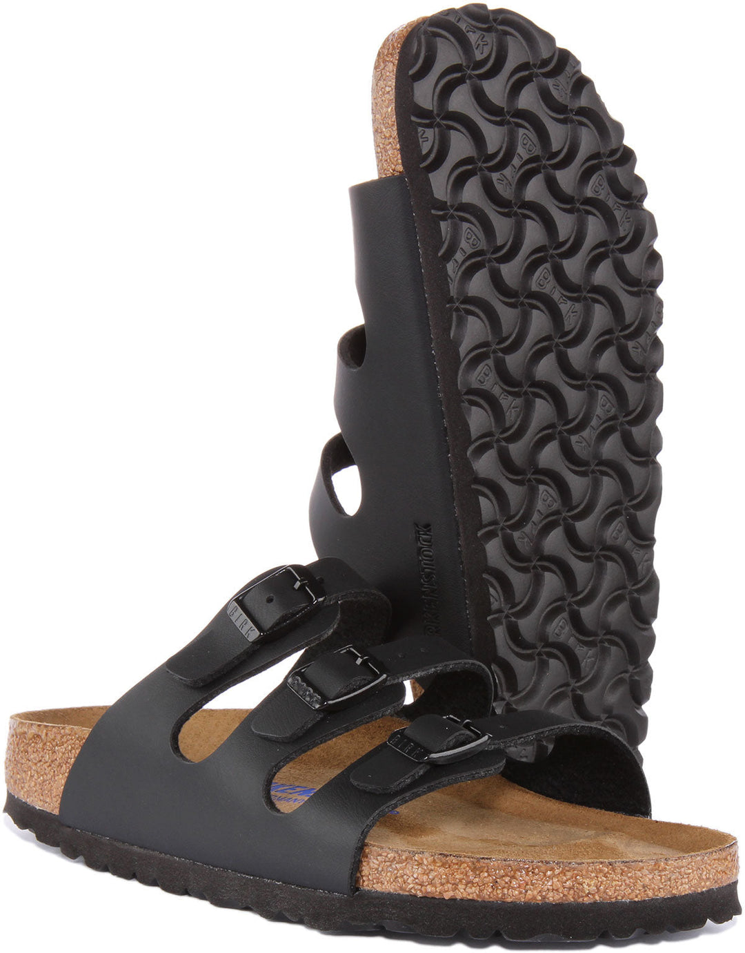 Birkenstock Florida Sandales Birko Flor à trois lanières pour femmes en noir