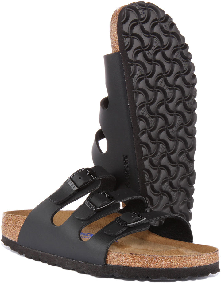 Birkenstock Florida Sandales Birko Flor à trois lanières pour femmes en noir