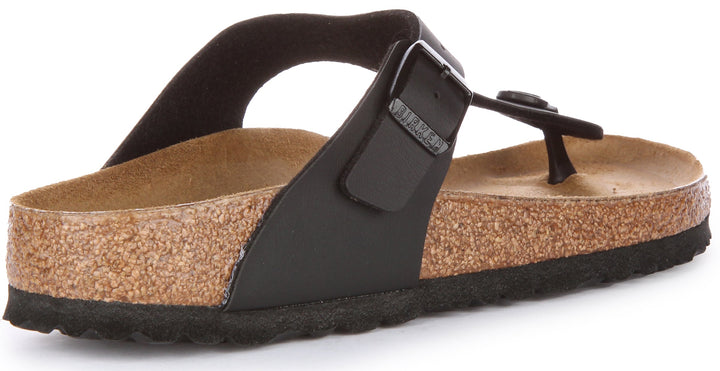 Birkenstock Gizeh Sandales de style tong Birko Flor pour femmes en noir