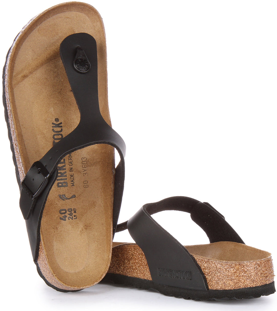 Birkenstock Gizeh Sandales de style tong Birko Flor pour femmes en noir