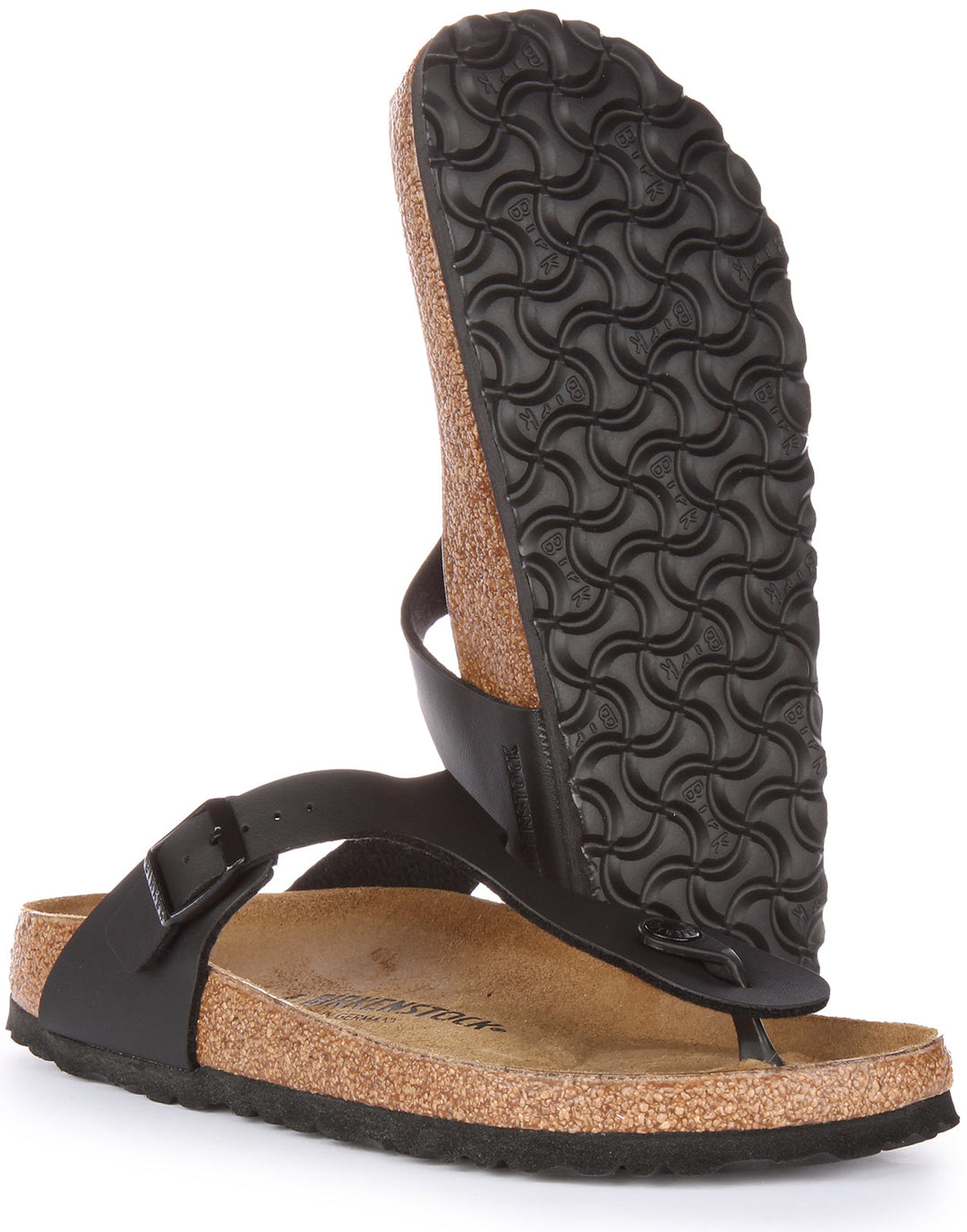 Birkenstock Gizeh Sandales de style tong Birko Flor pour femmes en noir