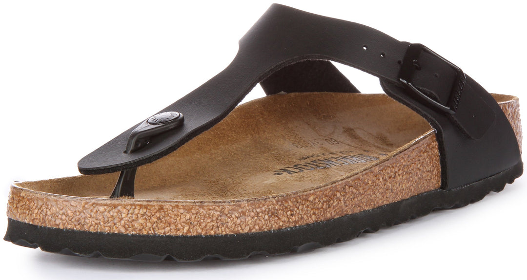 Birkenstock Gizeh Sandales de style tong Birko Flor pour femmes en noir