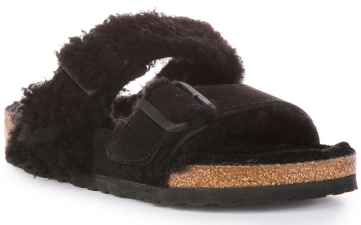 Sandales en cuir Birkenstock Arizona Split noir pour femmes