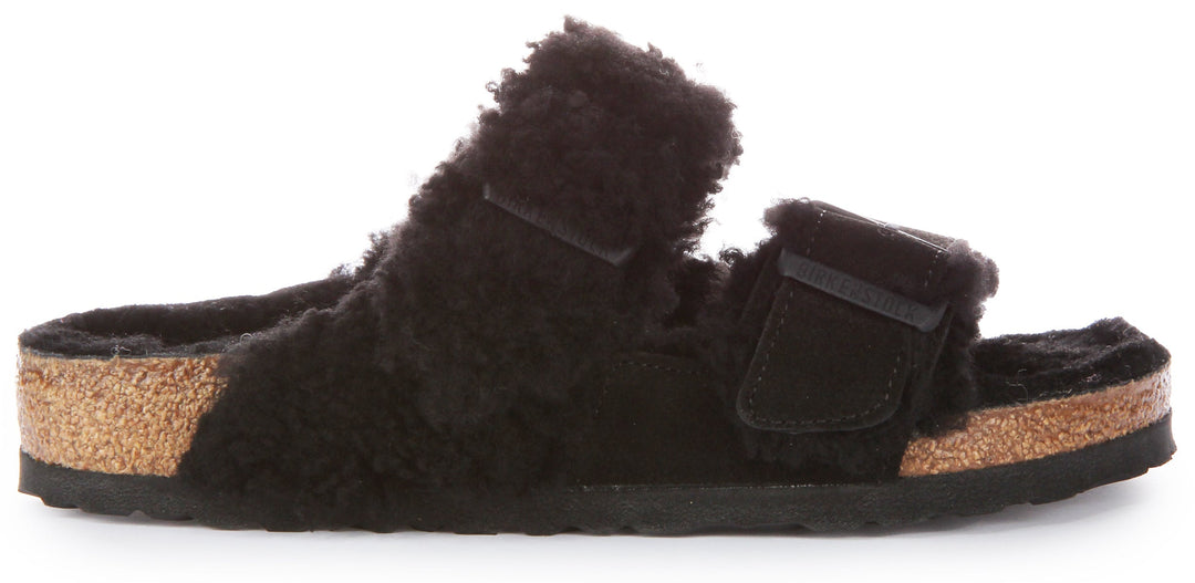 Sandales en cuir Birkenstock Arizona Split noir pour femmes