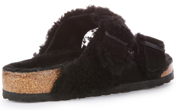 Sandales en cuir Birkenstock Arizona Split noir pour femmes