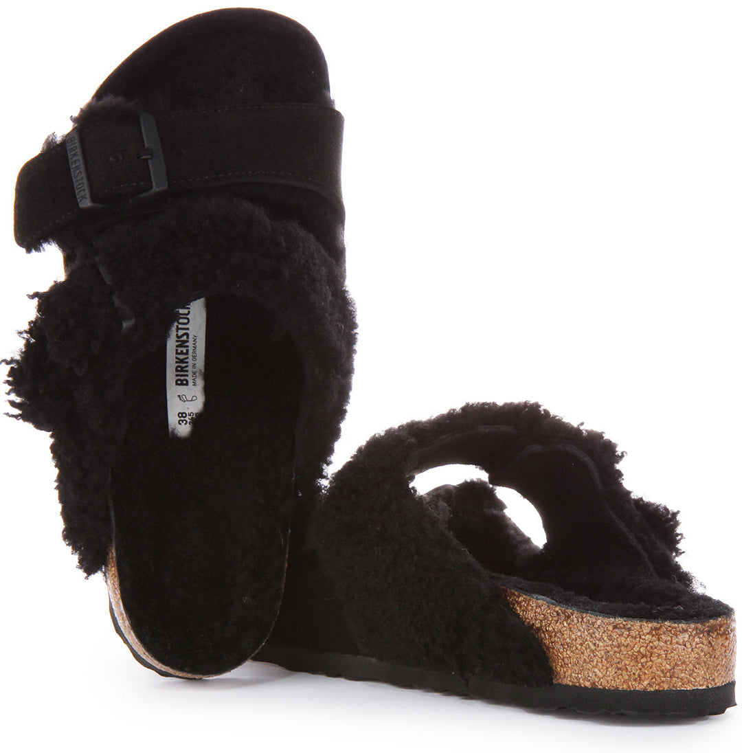 Sandales en cuir Birkenstock Arizona Split noir pour femmes