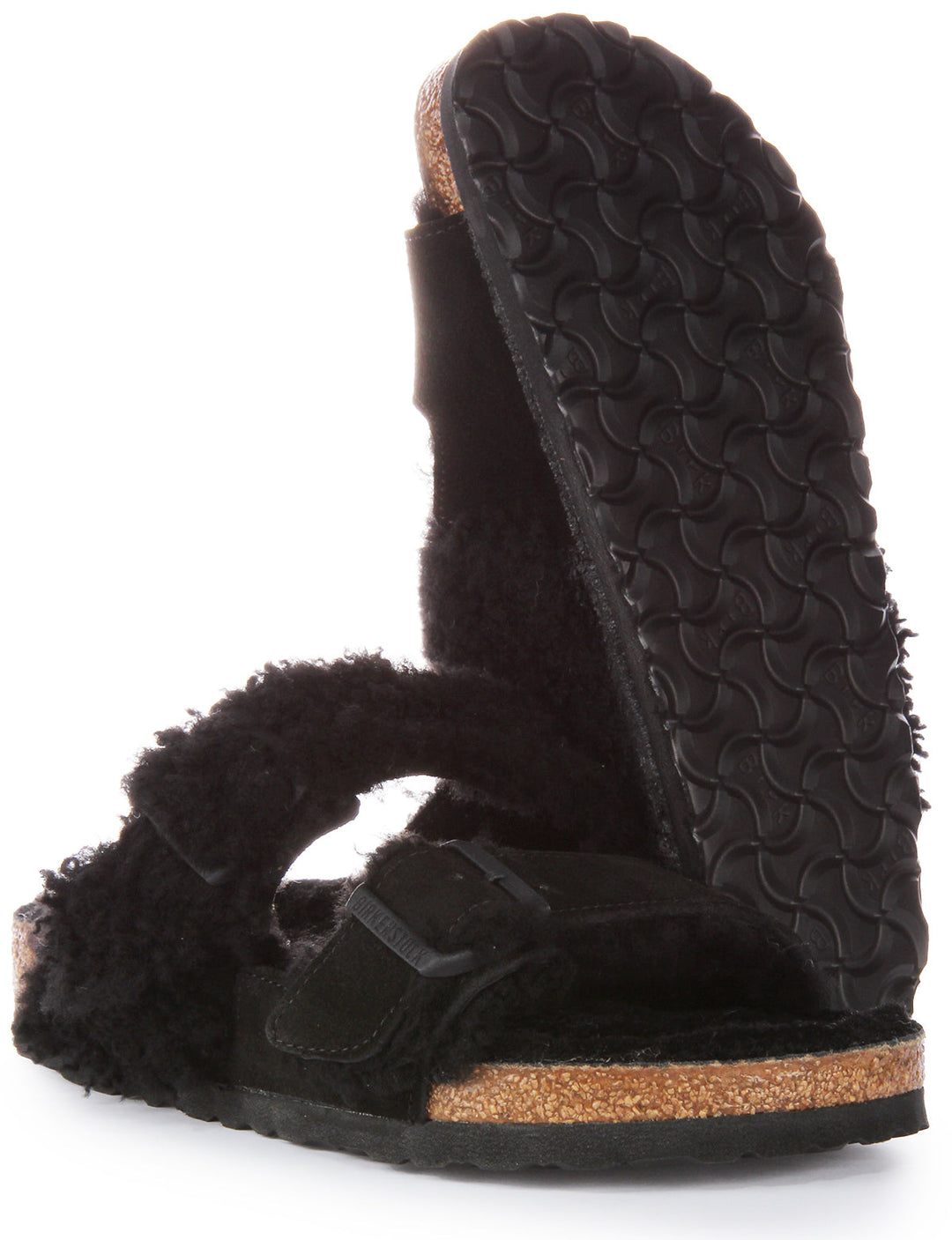 Sandales en cuir Birkenstock Arizona Split noir pour femmes