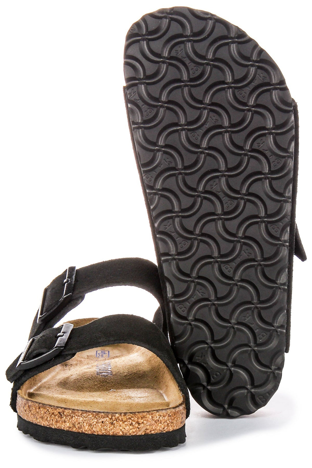 Birkenstock Arizona Semelle Souple en Daim Noir | Coupe Régulière