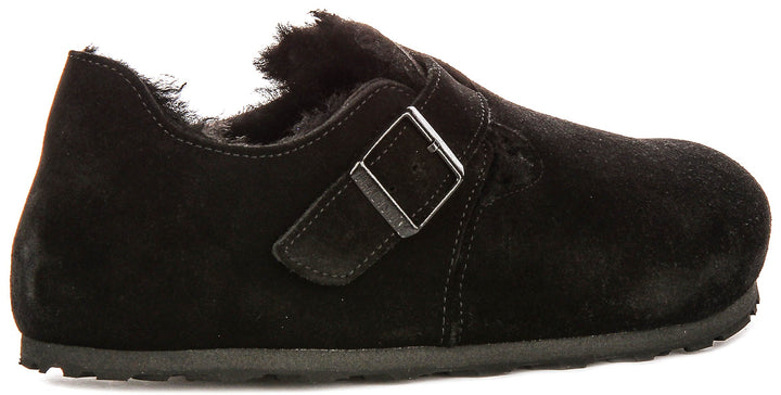 Birkenstock London Sherling In Black | Regular Fit