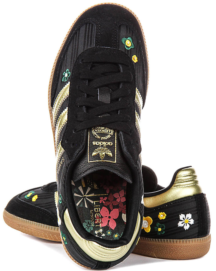 Adidas Samba OG X Liberty Print In Black Gold For Women
