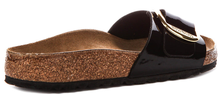 Birkenstock Madrid Big Buckle In Black Patent For Women | Regular Fit