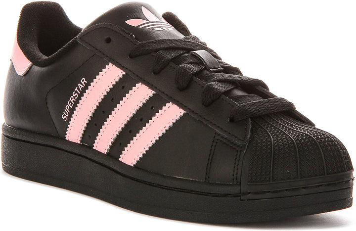Adidas Superstar II J In Black Pink For Juniors