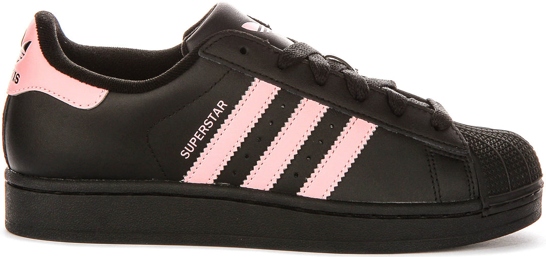 Adidas Superstar II J In Black Pink For Juniors
