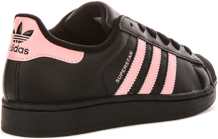 Adidas Superstar II J In Black Pink For Juniors