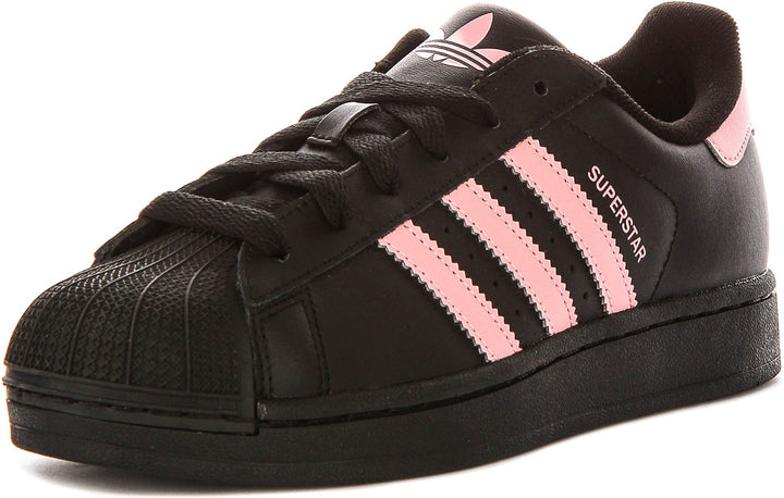 Adidas Superstar II J In Black Pink For Juniors