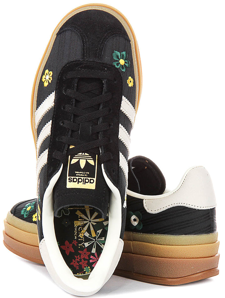 Adidas Gazelle Bold X Liberty Colab In Black White For Women