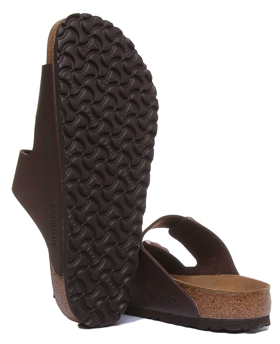 Birkenstock Arizona sandale à semelle en liège Birko Flor marron à 2 brides pour femmes