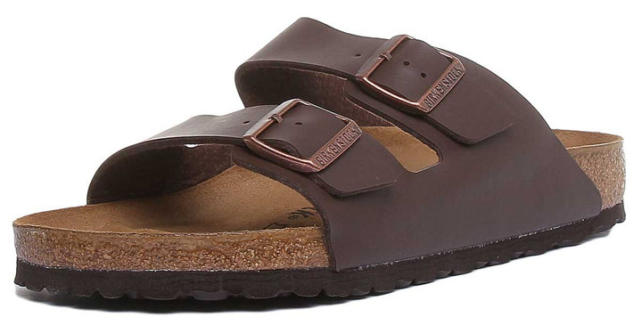 Birkenstock Arizona sandale à semelle en liège Birko Flor marron à 2 brides pour femmes
