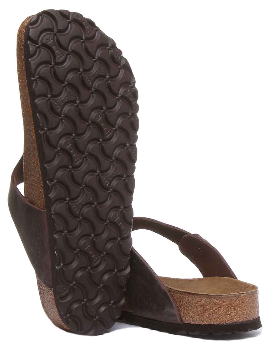 Birkenstock Gizeh sandale pour femmes en cuir huilé de style marron thong
