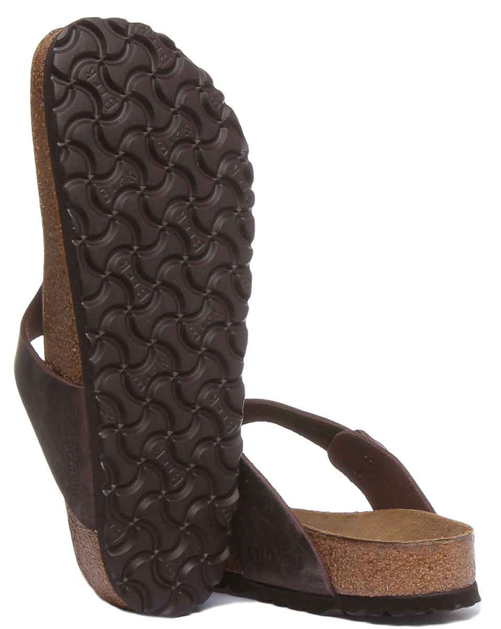 Birkenstock Gizeh sandale pour femmes en cuir huilé de style marron thong