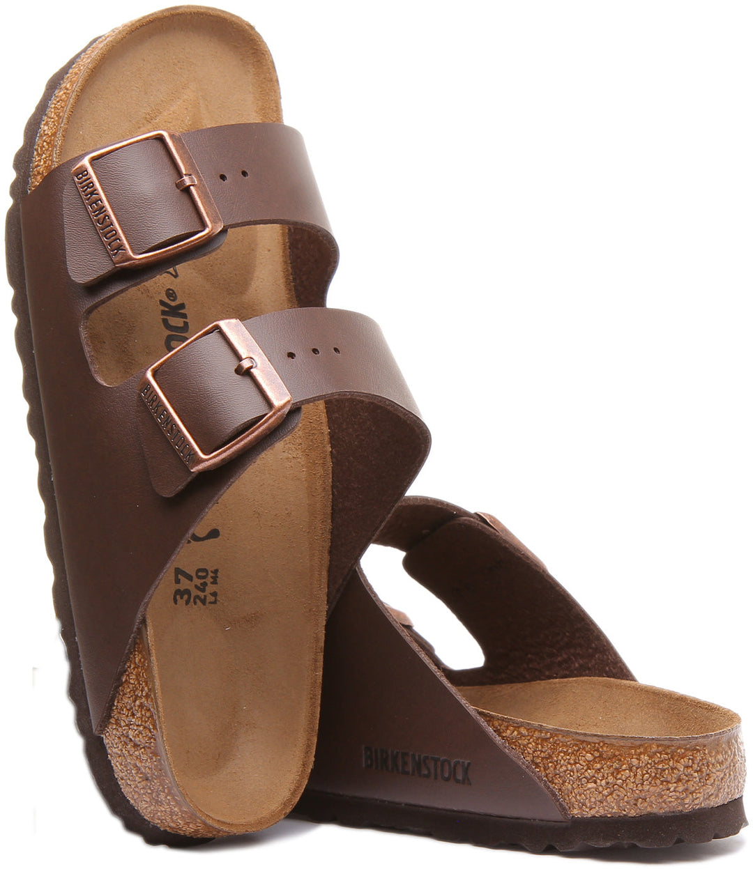 Birkenstock Arizona Sandale Birko Flor en brun à double lanière poure