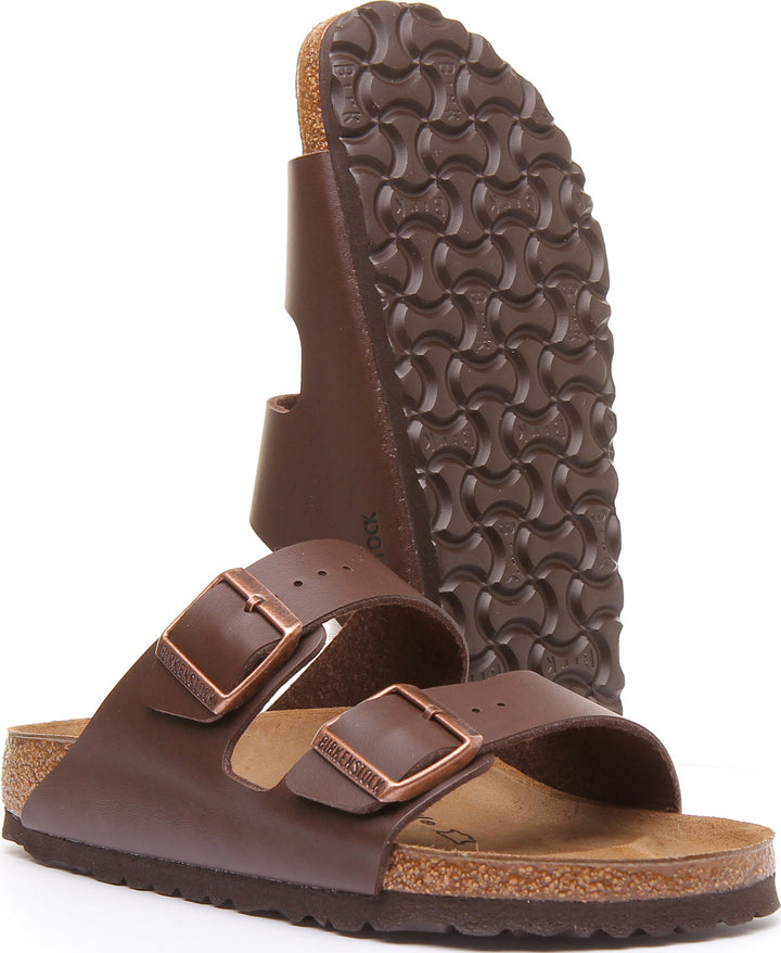 Birkenstock Arizona Sandale Birko Flor en brun à double lanière poure