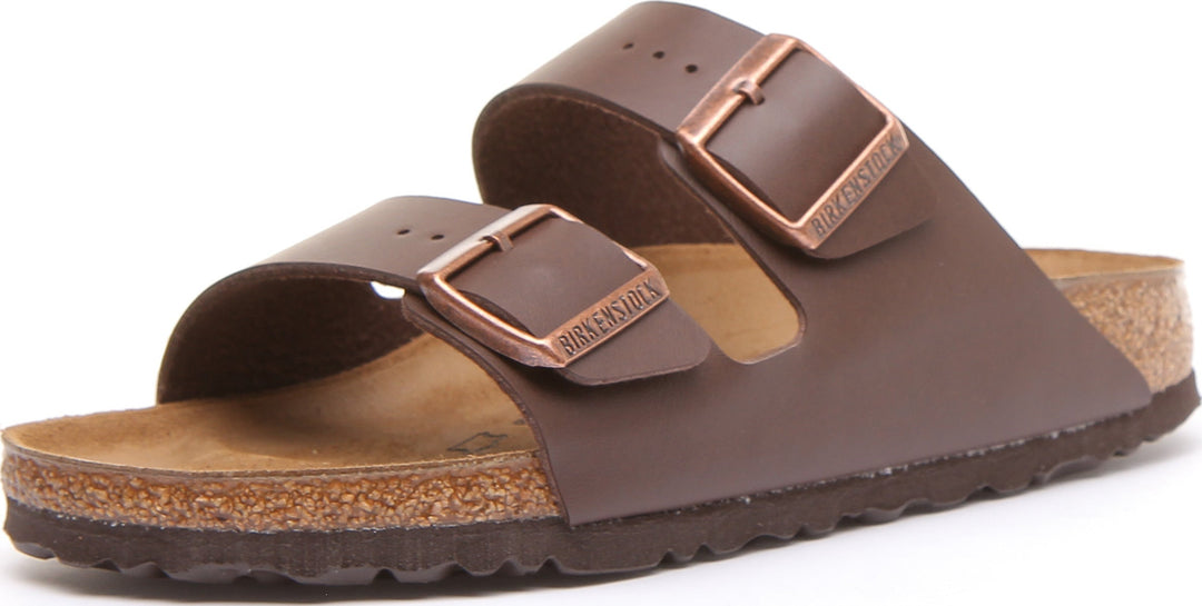 Birkenstock Arizona Sandale Birko Flor en brun à double lanière poure
