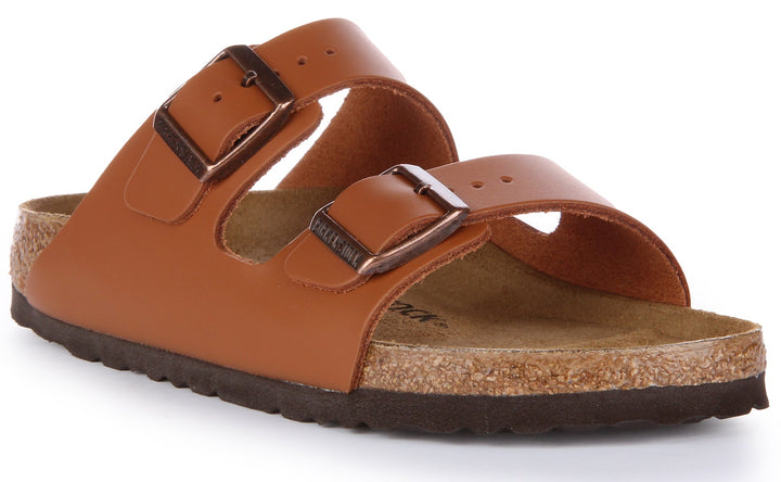 Birkenstock Arizona Sandale en cuir naturel poure en brun