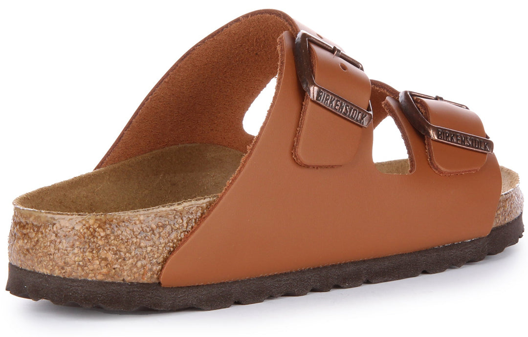 Birkenstock Arizona Sandale en cuir naturel poure en brun