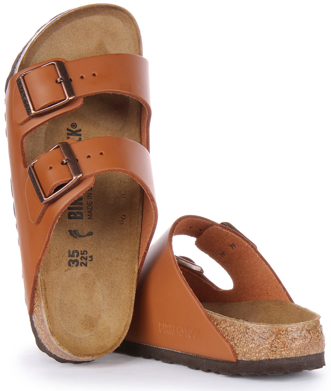 Birkenstock Arizona Sandale en cuir naturel poure en brun