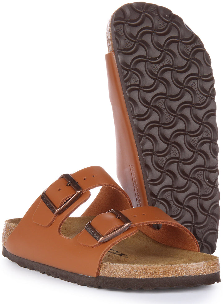 Birkenstock Arizona Sandale en cuir naturel poure en brun