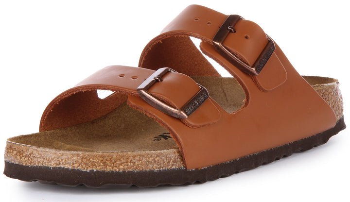 Birkenstock Arizona Sandale en cuir naturel poure en brun