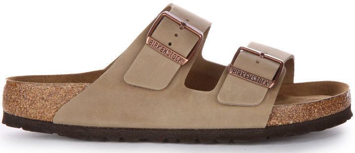 Birkenstock Arizona SFB Sandale à lanière en cuir huilé poure en brun