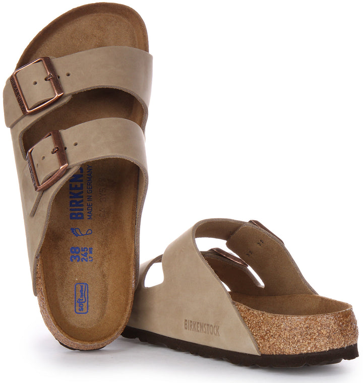 Birkenstock Arizona SFB Sandale à lanière en cuir huilé poure en brun