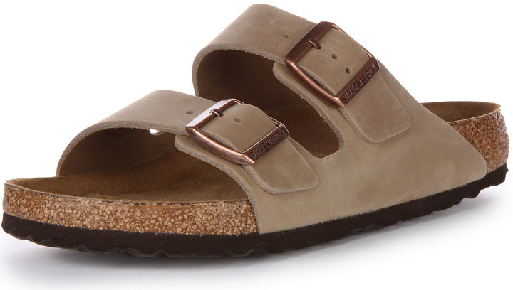 Birkenstock Arizona SFB Sandale à lanière en cuir huilé poure en brun